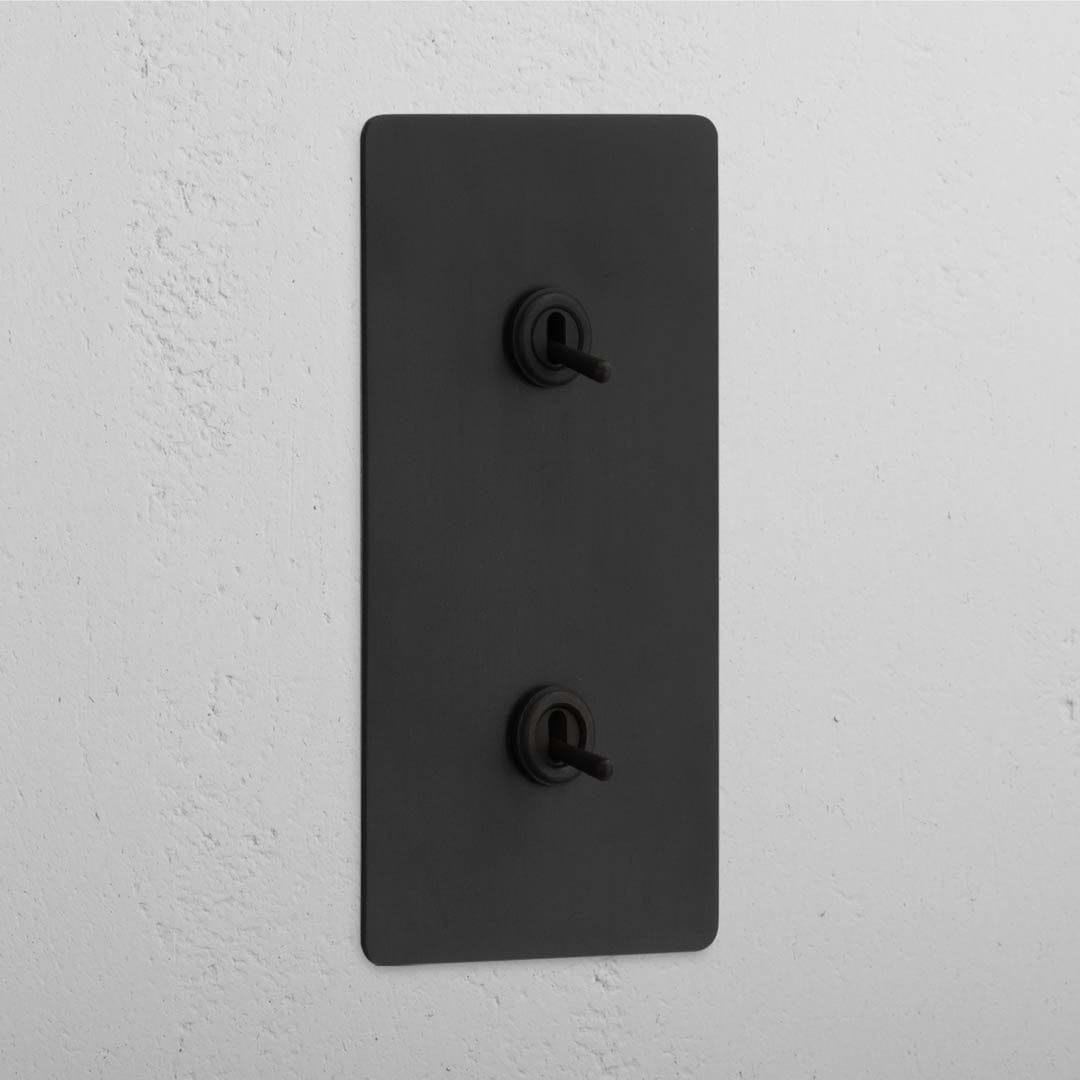 Double Vertical Toggle Switch in Bronze - User-Friendly Light Management