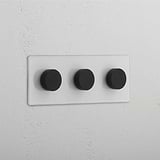 Sophisticated Triple Dimmer Switch in Clear Bronze - Advanced Lighting Control Accessory