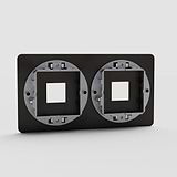 Versatile Double Keystone Switch Plate in Bronze for Classy Lighting Solution - on White Background