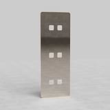 Vertical Six Outlet Triple Switch Plate in Polished Nickel EU - Space-Efficient Light Control Accessory