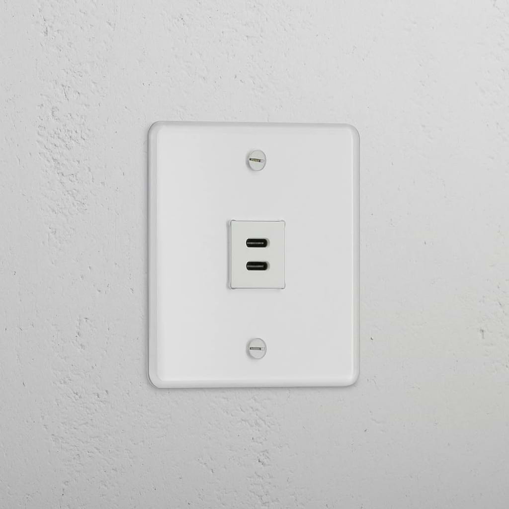 High-Speed Charging Clear White Single USB 30W Module - Powerful Charging Solution