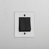 Double Rocker Switch in Clear Bronze Black - Stylish Light Control Accessory