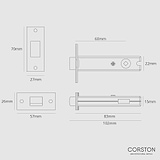 Serrure de Salle de Bain 60mm - Laiton Ancien