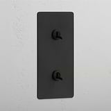 Double Vertical Toggle Switch in Bronze - User-Friendly Light Management