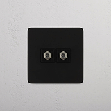 Single Satellite Module in Bronze Black with 2 Ports on White Background