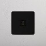 High-Quality Single HDMI Module in Bronze Black on White Background