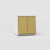 Double Two-Way Rocker Switch EU in Antique Brass White - Functional Light Control Accessory