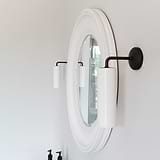 Bronze Wall Light with Fine Porcelain Shade and Mirrorside