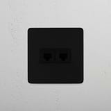 Efficient Single RJ45 Module in Bronze Black with Dual Ports on White Background