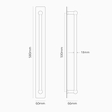 Harper Poignée de Tirage de Porte Simple avec Plaque 500mm - Nickel Poli