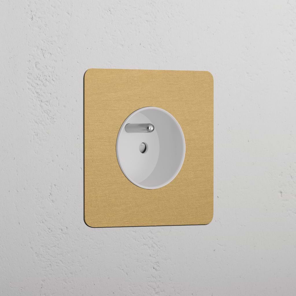 Single French Power Module - Antique Brass White