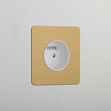 Single French Power Module - Antique Brass White