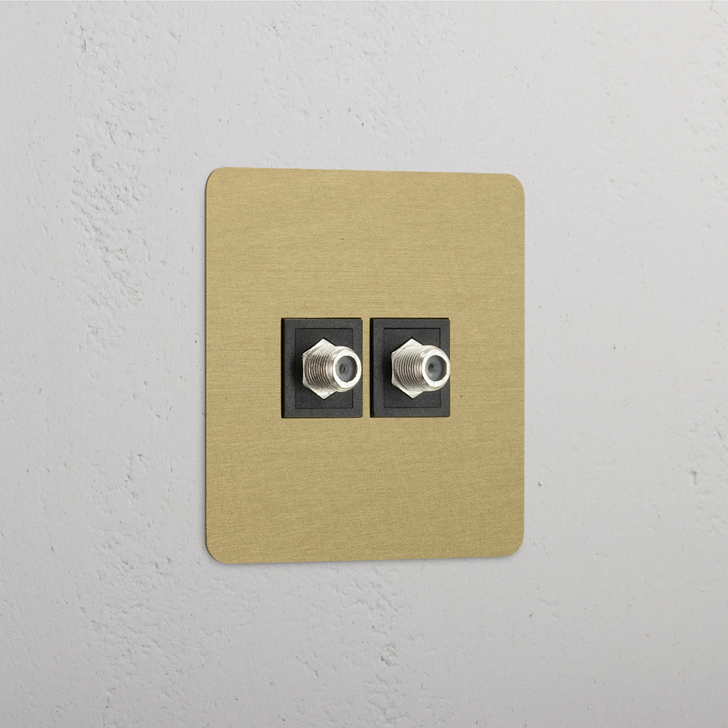 Double Satellite Module in Single Antique Brass Black Design