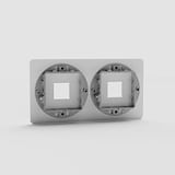 Double Keystone Switch Plate in Clear White - Modern European Home Decor on White Background