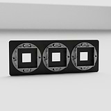High-Performance Triple Keystone Switch Plate in Bronze for Lighting - on White Background