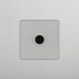 Efficient Central Single Toggle Switch in Clear Bronze for Light Control on White Background