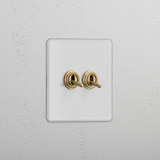 Elegant Clear Antique Brass Single Toggle Switch with 2 Positions - Efficient Light Management Solution