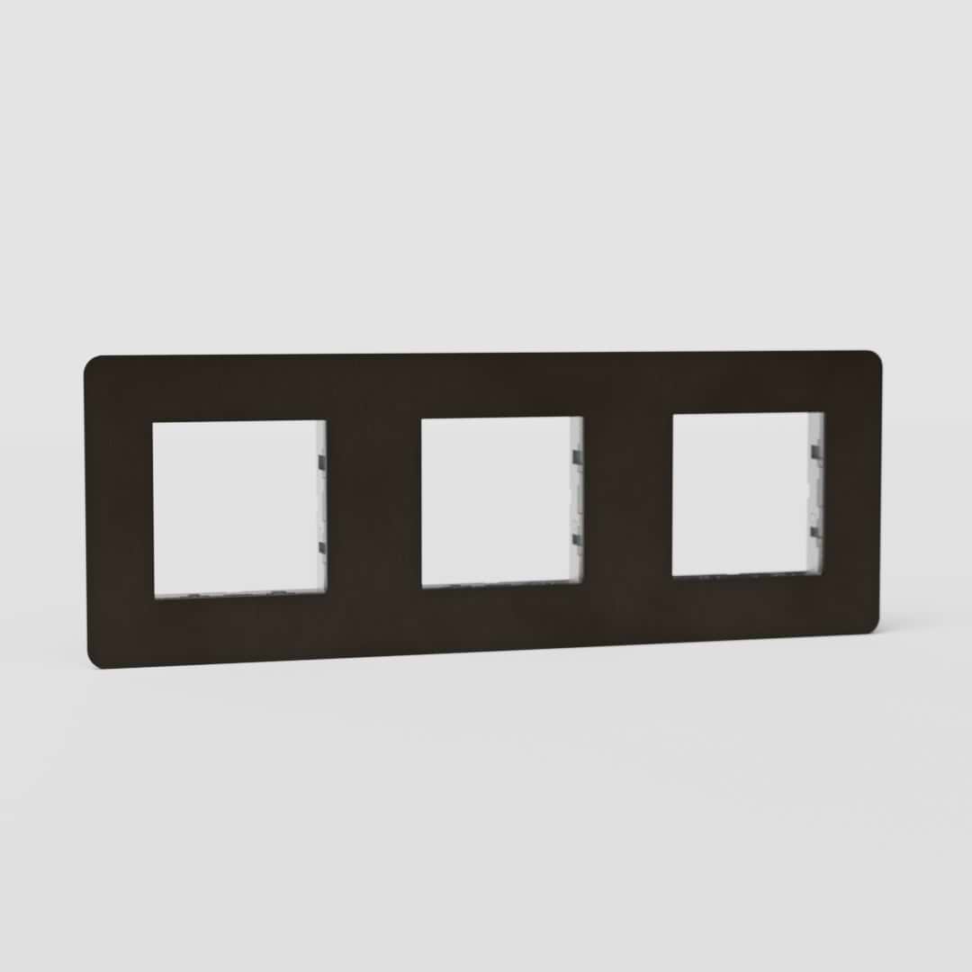 Triple 45mm Switch Plate EU in Bronze - Efficient Light Control Gear
