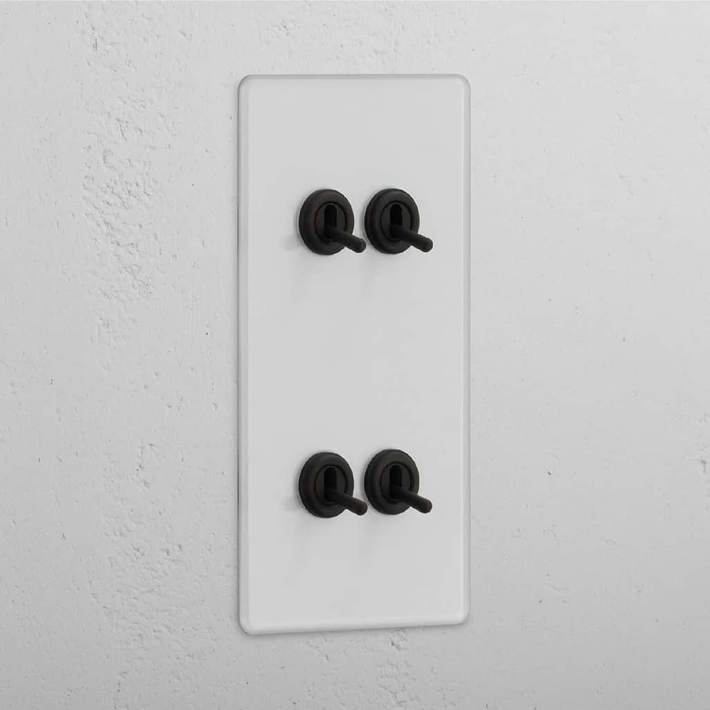 Vertical Four-Levers Double Toggle Switch in Clear Bronze - Robust Light Control System