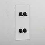Vertical Four-Levers Double Toggle Switch in Clear Bronze - Robust Light Control System
