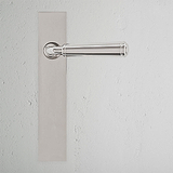Digby Poignée de Porte Fixe à Plaque Longue - Nickel Poli