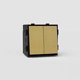 Double Two-Way Rocker Switch EU in Antique Brass Black - Advanced Light Management Tool