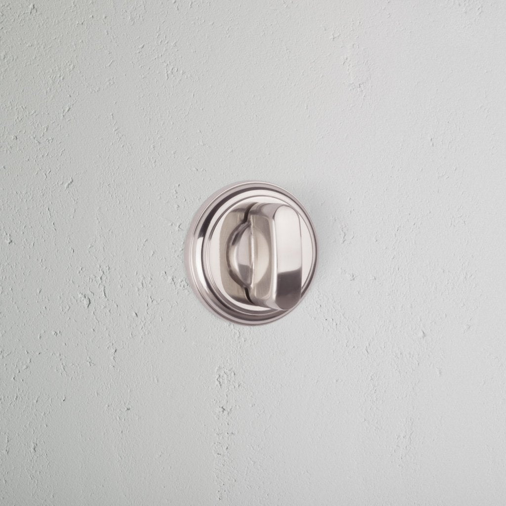 Polished Nickel Canning Thumbturn on White Background
