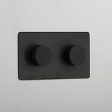 Double Dimmer Switch in Bronze - Adjustable Light Control