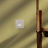 Prise de Courant Ronde Type E (Plaque Simple) - Nickel Poli (Insert Blanc)