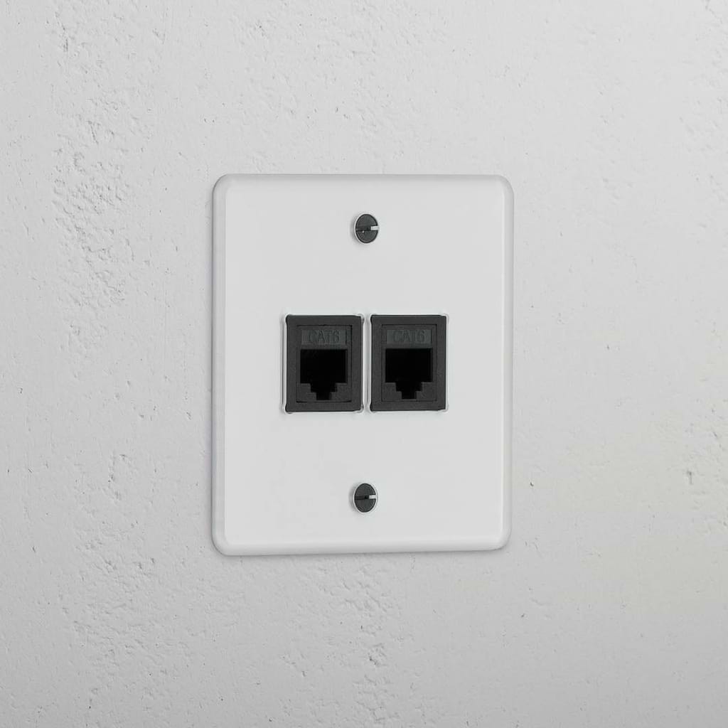 Stable Dual Port RJ45 Module in Clear Black - Network Connection Solution