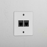 Stable Dual Port RJ45 Module in Clear Black - Network Connection Solution