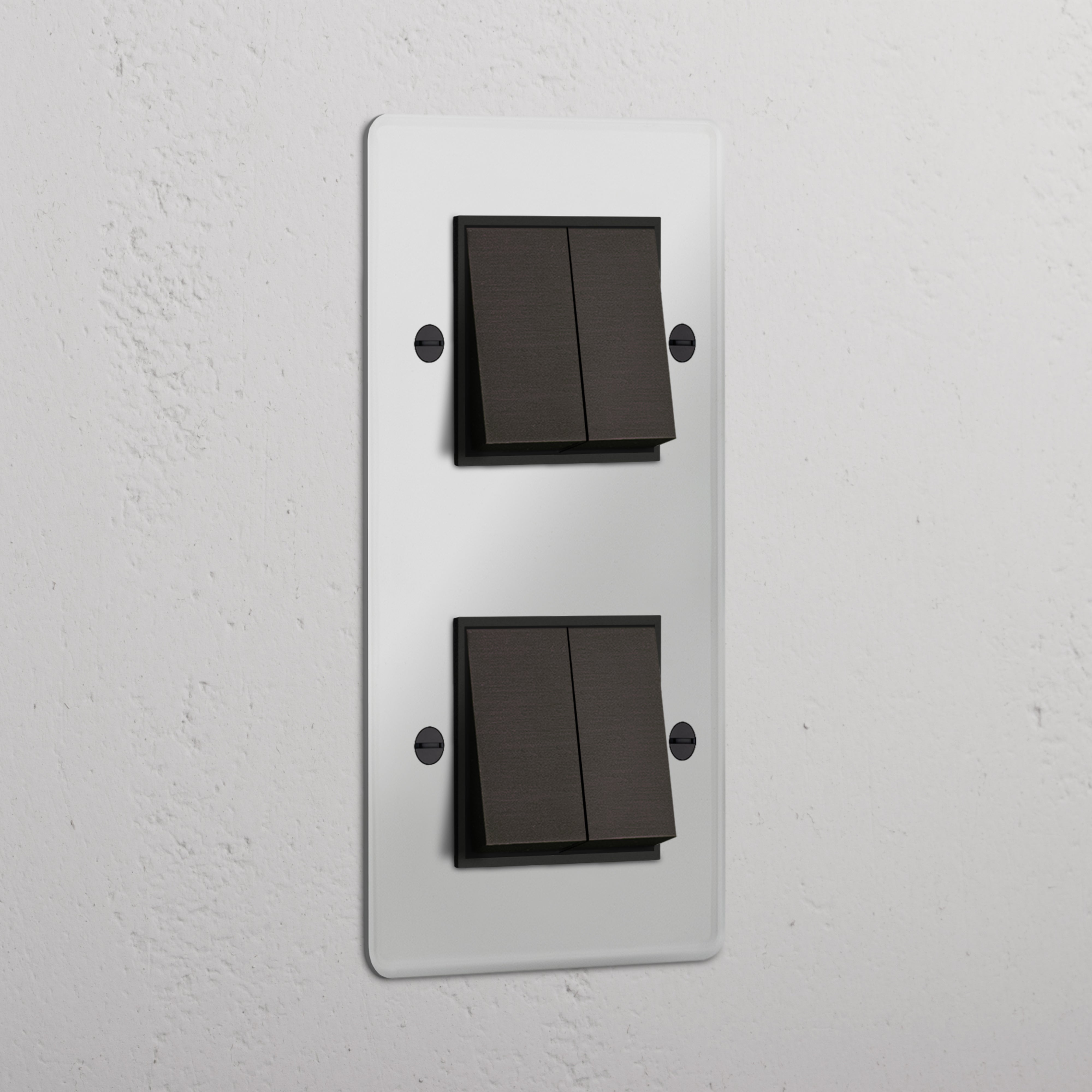 Vertical Four-Position Double Rocker Switch in Clear Bronze Black - Advanced Lighting Solution