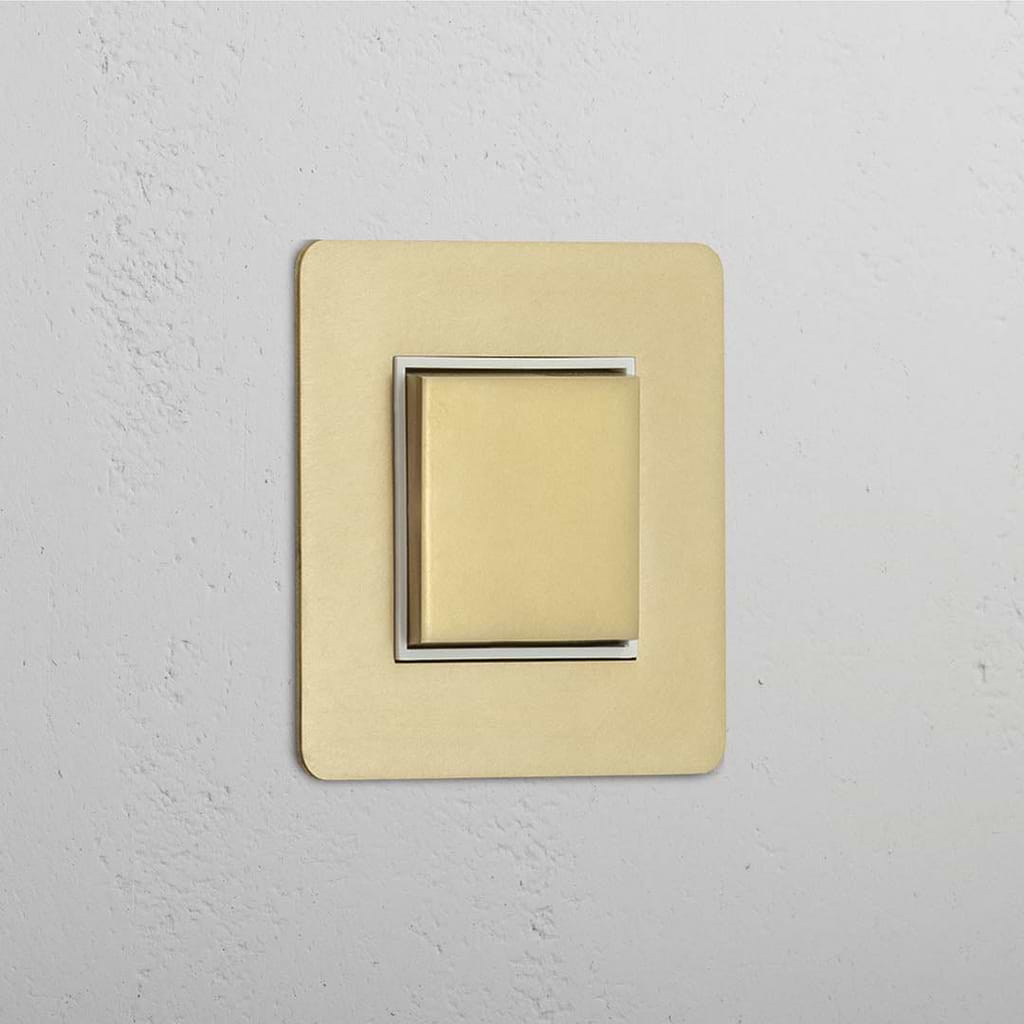 Central Rocker Switch in Antique Brass White - Convenient Control