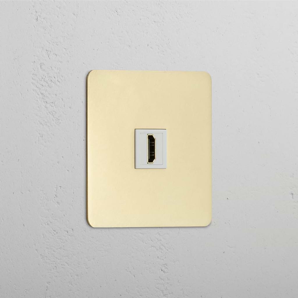 High Quality Single HDMI Module in Antique Brass White