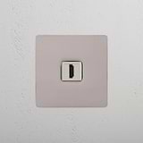Single HDMI Module in Polished Nickel White on White Background