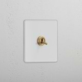Intermediate Clear Antique Brass Single Toggle Switch - Versatile Light Management Tool