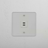 Powerful Charging Solution: High-Speed Charging Clear White Single USB 30W Module on White Background