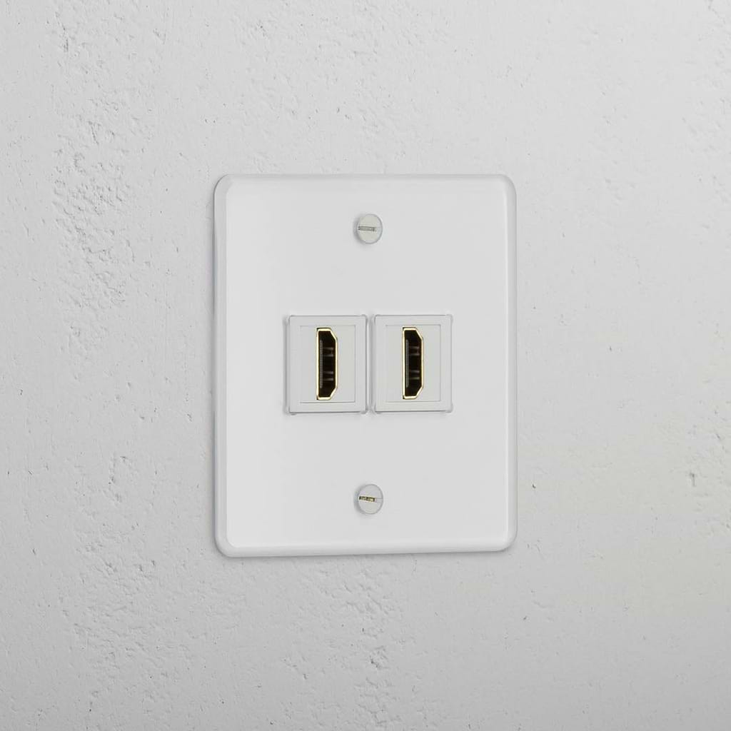 Dual Port HDMI Module in Clear White - Reliable Digital Connectivity