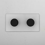 Sophisticated Double Dimmer Switch in Clear Bronze - Adjustable Light Control Solution on White Background