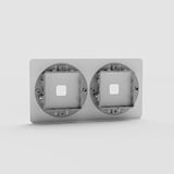 Modern Double Switch Plate in Clear for Sleek Light Control - on White Background