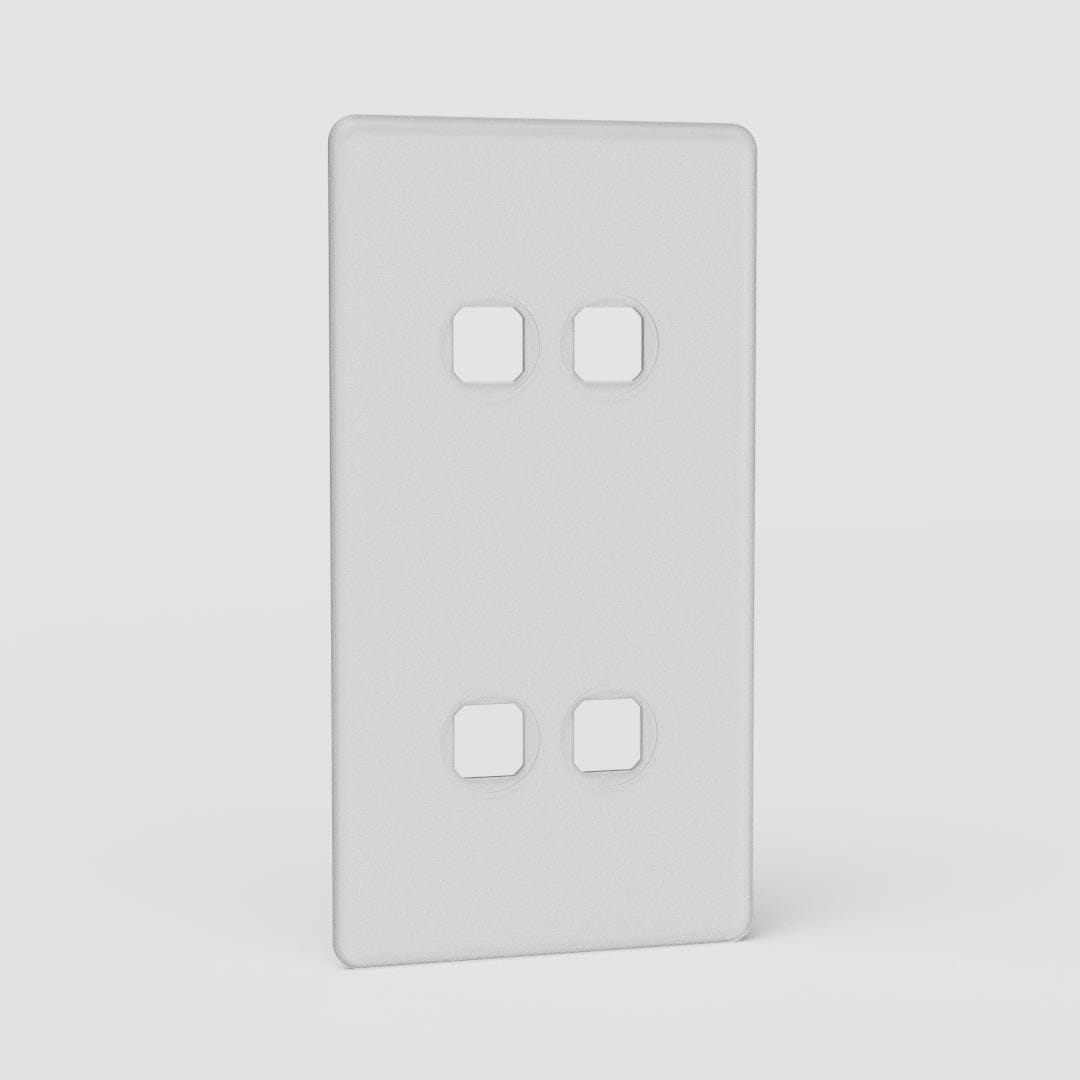 Vertical Double 4x Switch Plate EU in Clear - Compact Light Switch Solution