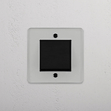 Modern Single Rocker Switch in Clear Bronze Black for Effective Lighting Control on White Background