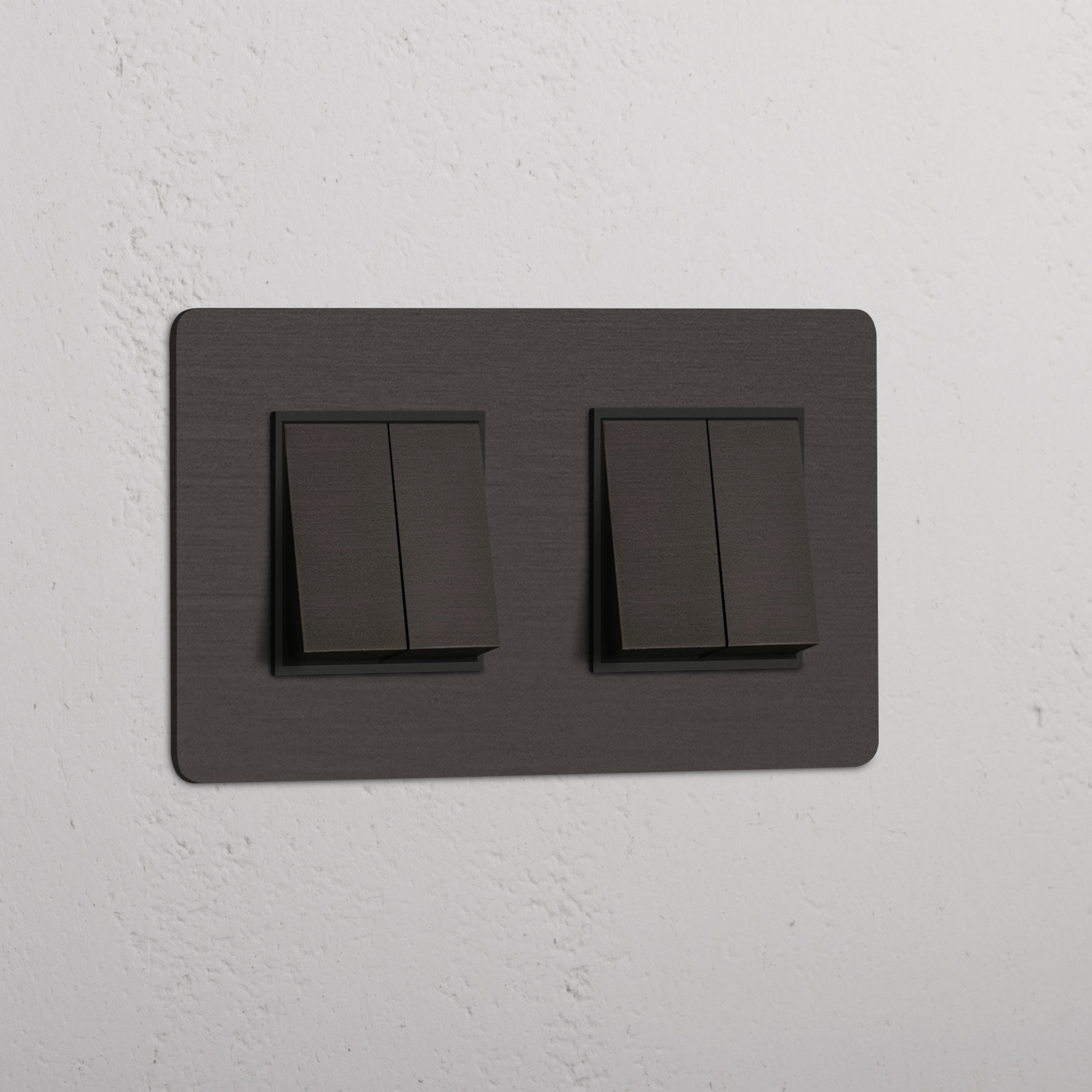 Elegant Double Rocker Switch in Bronze Black with 4 Positions - Seamless Operation