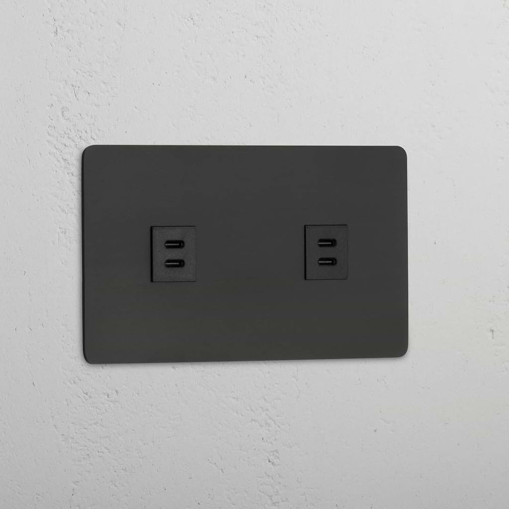 Double USB Module in Bronze Black - Advanced Charging Capability