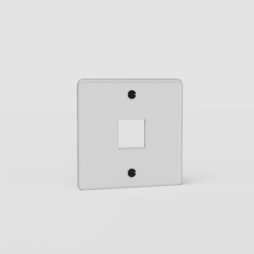 Single Keystone Switch Plate in Clear Black EU - Sleek Light Control Accessory