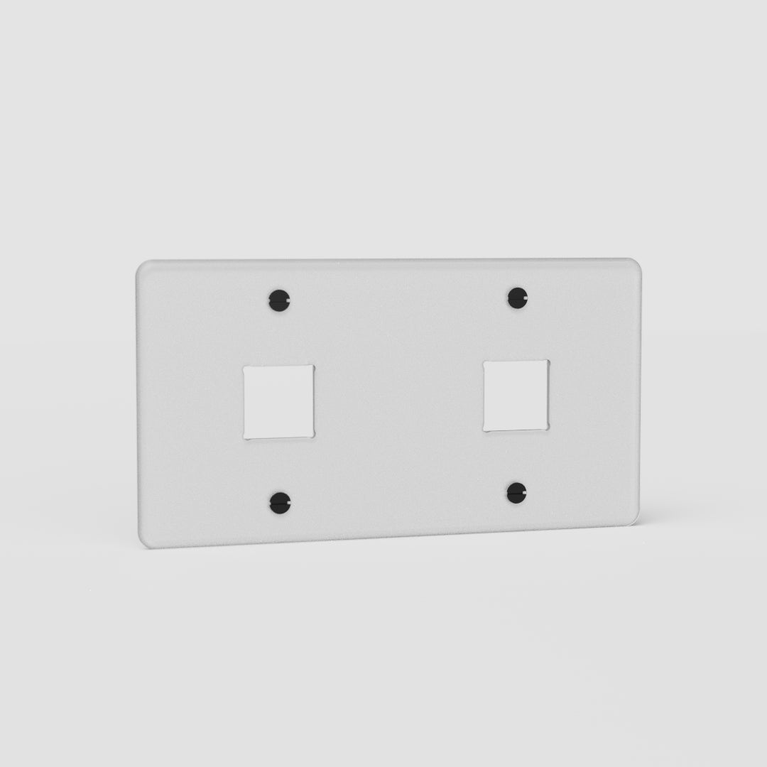 Double Keystone Switch Plate in Clear Black EU - Functional Lighting Solution