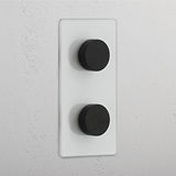 Vertical Double Dimmer Switch in Clear Bronze - Superior Light Management Solution
