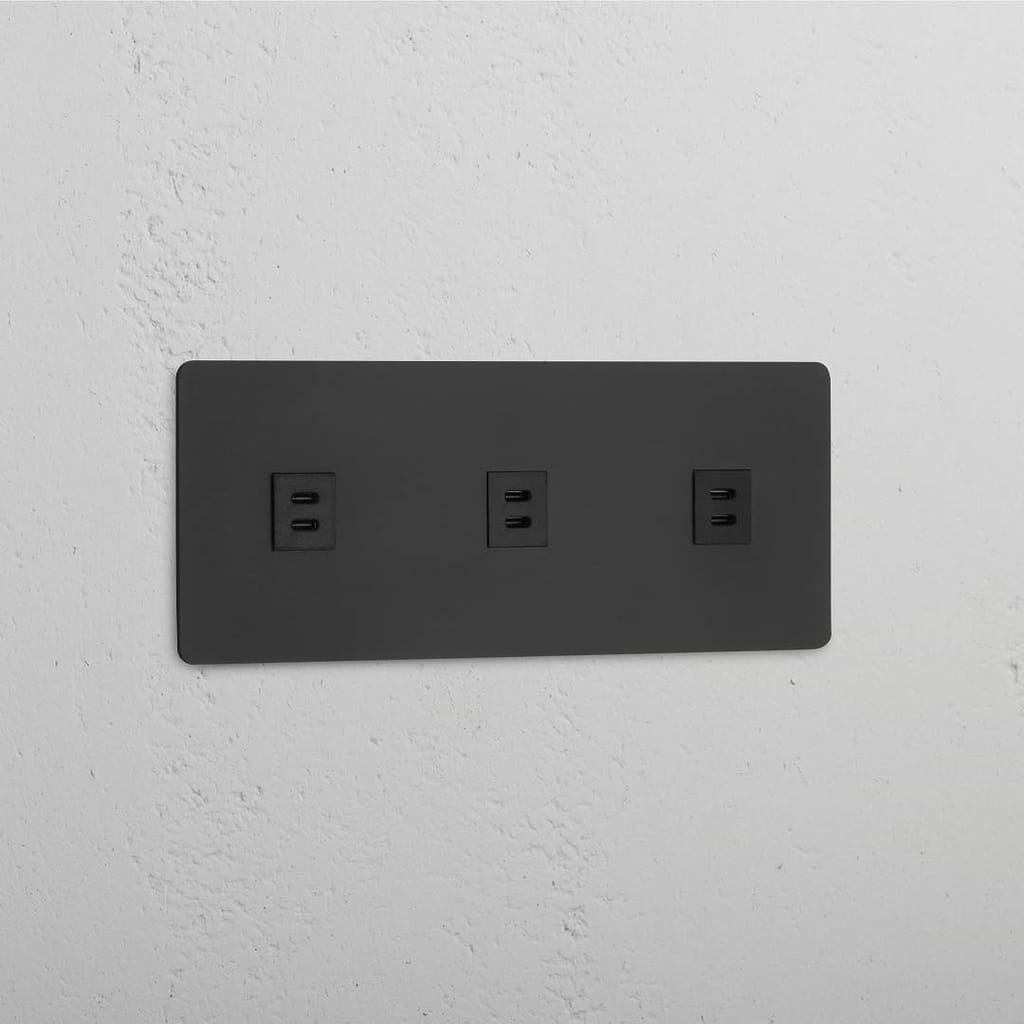 High-Speed Charging Bronze Black Triple USB Module - High Tech Home Accessory