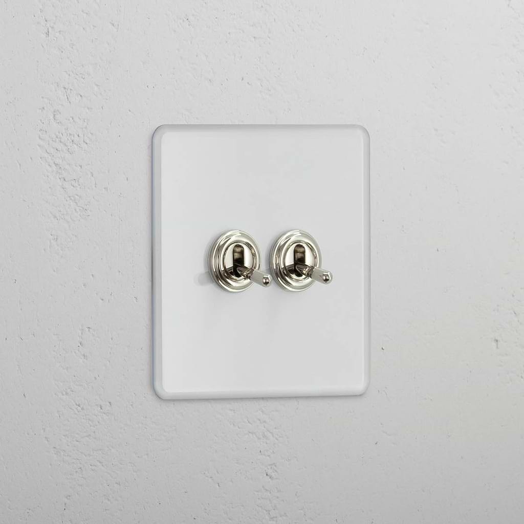 Efficient Double Toggle Switch in Clear Polished Nickel - Reliable Lighting Control Accessory