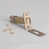 Antique Brass Bathroom Lock 60mm on White Background